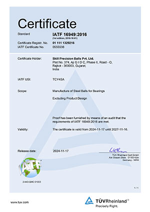 IATF 16949:2016 Certificate